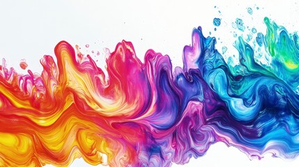 Wall Mural - tie-dye pattern vibrant colors and white background