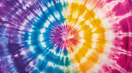 Wall Mural - Tie-dye pattern, vibrant colors and white background