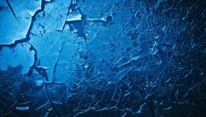 Wall Mural - Cold blue grunge texture with frost-like scratches, chipped paint, and a dark industrial aesthetic, cyberpunk-inspired