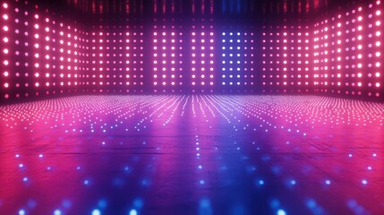 Poster - An illuminated stage with a display of many glowing lights