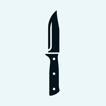 very simple flat and single minimalist Knife Silhouette in black on a white background