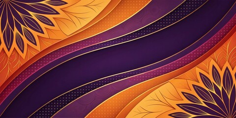 Poster - A bold, abstract background with rich gradients of deep purple, orange, and gold, creating a dramatic and artistic feel