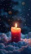 © Phetthanousack - Soft candlelight illuminates snowflakes falling gently in the night, darkness, glow