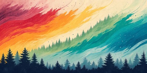Poster - An artistic, textured background resembling brush strokes on canvas, with vibrant colors blending together in a dynamic, abstract pattern
