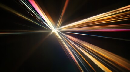 Poster - Streaks of light radiating from a central bright illuminated source