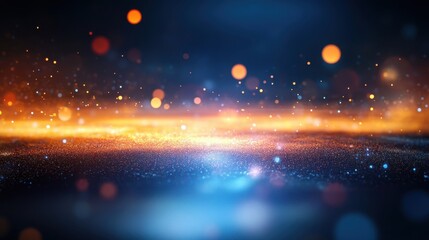 Poster - Abstract Artwork Displaying Floating Shimmering Particles and Illuminated Lights