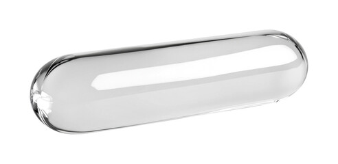 Clear glass oval object used for display or decoration in minimalistic design settings within modern interiors, cut out