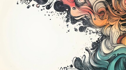 Poster - An abstract illustration of swirling lines and color gradients