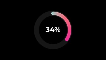 Wall Mural - Science Futuristic Loading Circle Ring Percentage Chart. Loading Transfer Animation 0-40% in science effect. loading futuristic circle ring orb bar Gradient animation stock video. 