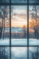 Wall Mural - Snowy mountain landscape