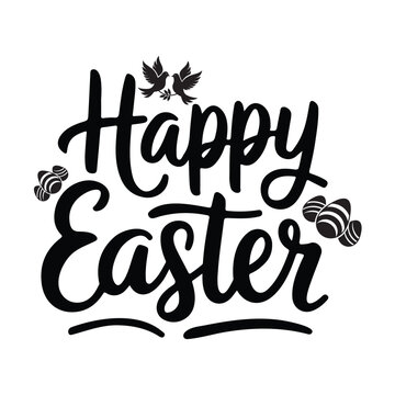 Happy easter letter calligraphy for banner, poster, greeting card, social media design, t-shirt print.