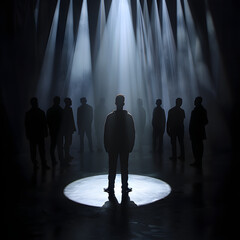 visual representation of the spotlight effect - the illusion of being constantly observed