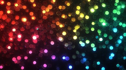 Poster - Rainbow Bokeh Lights Abstract Background Colorful Shiny Festive Sparkling Glowing Bright Vivid Energetic Dynamic Digital Art Design Illustration Red  