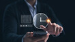 © Thapana_Studio - Professional time management, businessman Touching virtual clock and calendar to plan work to improve work efficiency, saving work time to reduce cost.