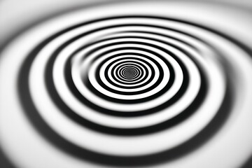 Poster - Black and White Spiraling Tunnel Hypnotic Concentric Circles Pattern