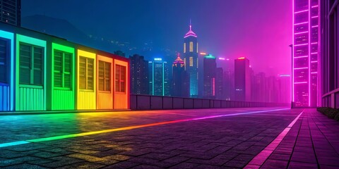 Aufkleber - A vibrant, bold background with a mix of bright neon colors, creating an energetic and dynamic atmosphere