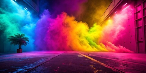 Aufkleber - A vibrant, bold background with a mix of bright neon colors, creating an energetic and dynamic atmosphere