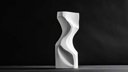 Poster - Abstract White Sculpture Displaying Fluid Curves and Artistic Design