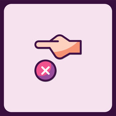 Poster - Hand Rejecting or Deleting Icon, Simple UI Design