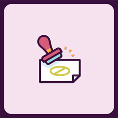 Poster - Modern Colorful Rejected Stamp Icon Illustration