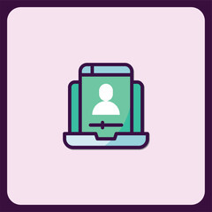 Fototapete - Modern User Profile Icon for Mobile App and Website Design