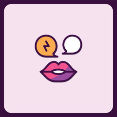 Poster - Stylish Icon Design, Speech Bubbles, Energy, and Lips