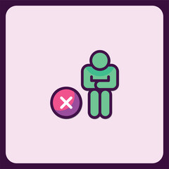 Poster - Person Rejected Icon Illustration 64x64 Pixels