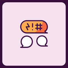 Poster - Online Chat Icon, Angry and Aggressive Message Communication