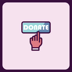 Poster - Donate Button Icon, Hand Clicking Donate Button