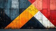 © Lina - A colorful urban wall with black, orange, and white paint provides a dynamic and abstract backdrop for design mockups.
