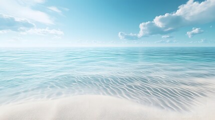 Poster - vast expanse of serene white sand dunes with mesmerizing wavy patterns and crystal clear turquoise w