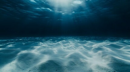 Poster - mesmerizing waves and ripples across the sandy seabed highlighted by soft contemporary cinematic lig
