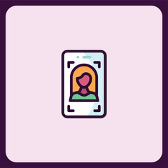 Poster - Mobile Phone Face ID Scan Identification Icon
