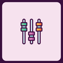 Poster - Colorful Audio Mixer Control Icon Interface Design