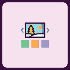 Poster - Image Gallery Icon with Color Palette Options and Navigation Arrows