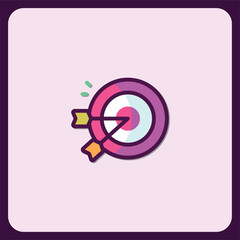 Poster - Colorful Target Icon with Arrows Achieving Goals