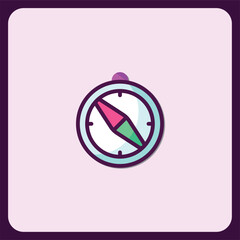 Poster - Modern Compass Icon Design Navigation Direction Travel Guide