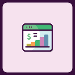 Poster - Financial Growth Chart Website Icon, Business Progress Report
