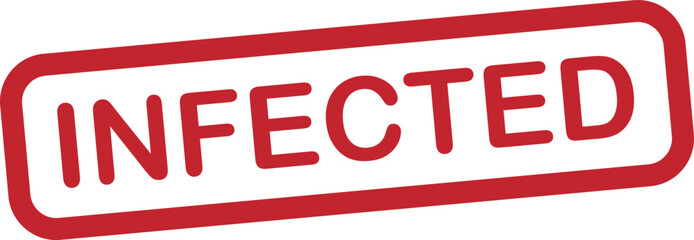 Poster - Infected stamp icon isolated on white background . Red infected stamp label icon . Vector illustration