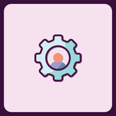 Fototapete - User Settings Gear Icon, Customizable Profile Management System