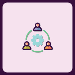 Poster - Teamwork Collaboration Gear Icon Illustration