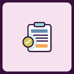 Poster - Approved Checklist Icon, Document Verification and Validation