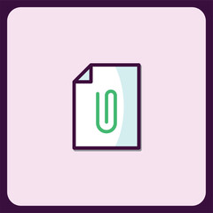 Poster - Attached Document Icon Design Modern Flat Style