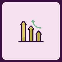 Poster - Financial Growth Icon, Upward Trend with Slight Dip