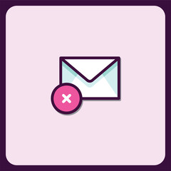 Poster - Modern Email Delete Icon Design, Clean and Minimalist Style