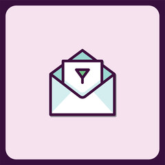 Poster - Email Filter Icon, Open Envelope with Filter Symbol