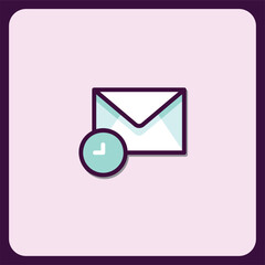 Poster - Modern Email Icon with Time Reminder Notification