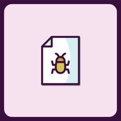 Poster - Document Bug Report Icon, Software Error, Code Debugging, System Glitch, Application Issue, File Problem, Programming Bug, Website Error, Technical Fault, Computer Malfunction