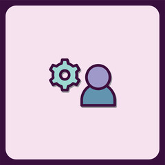 Fototapete - User Settings Configuration Icon Minimalist Design