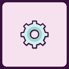 Poster - Simple Gear Icon Design Element for Settings and Options